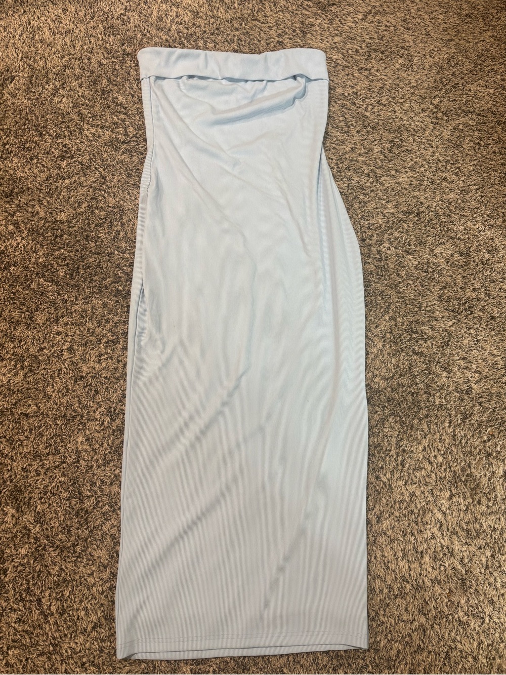 Classic Strapless Maxi Dress in Light Blue